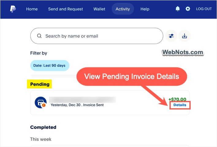 Open Pending Invoice