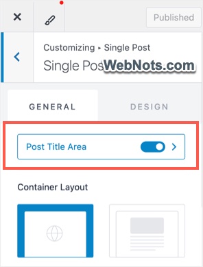 Post Title Area Settings