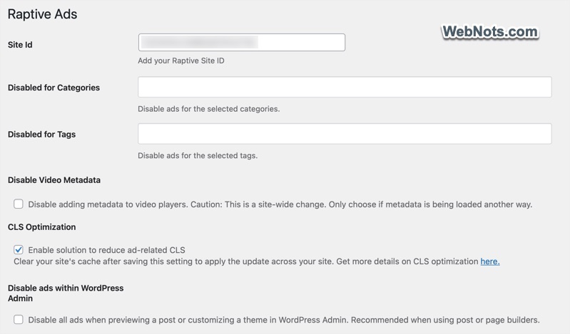 Raptive Ads WordPress Plugin