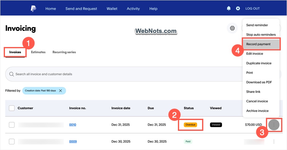 Record Payment from Invoice Overview