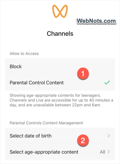 Set Channels Restrictions