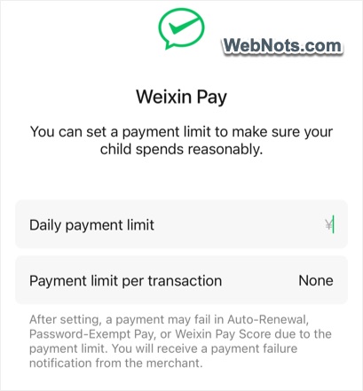 Set Transaction Limit for WeChat Pay