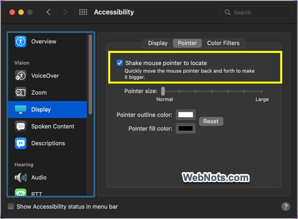 Shake to Locate Pointer