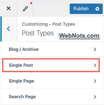 Single Post Settings