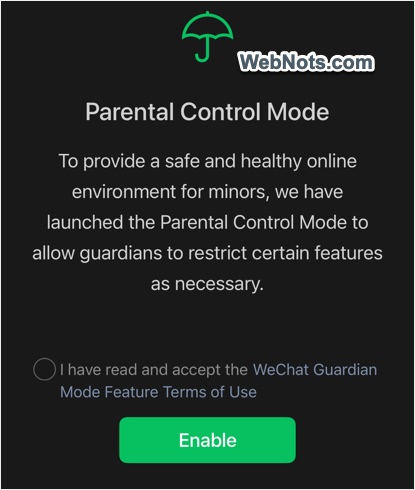 Turn on Parental Control