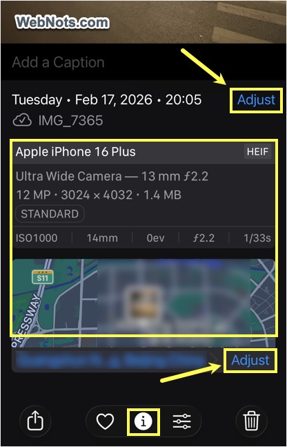 Adjust Location and Date of Picture on iPhone