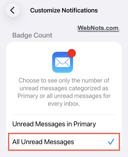 Badge Count for All Emails