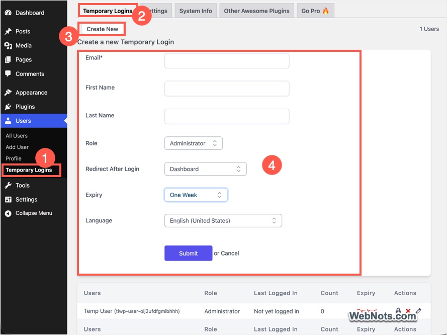 Create Temporary Admin Account