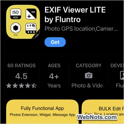 EXIF Viewer Lite for iPhone