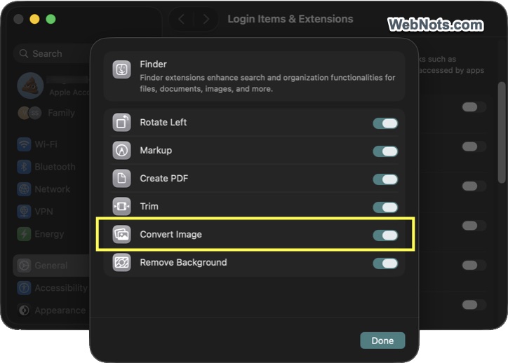 Enable Convert Image Action