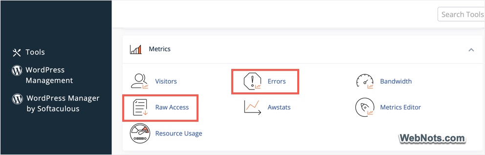 Errors and Raw Access Logs