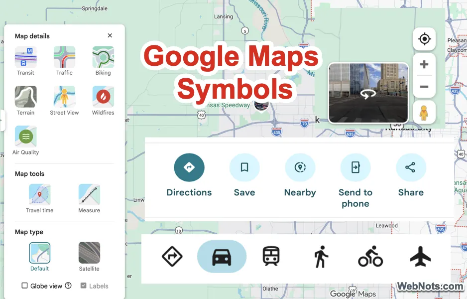 List of Google Maps Symbols with Meanings