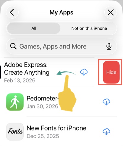 Hide App from History