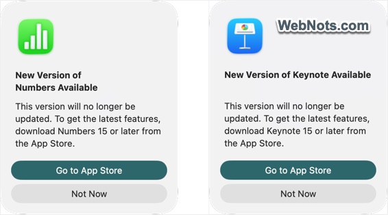 New App Version Warning