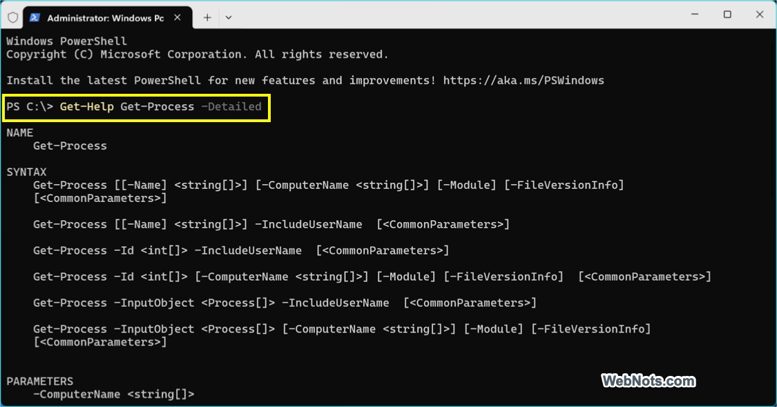 PowerShell Get-Help