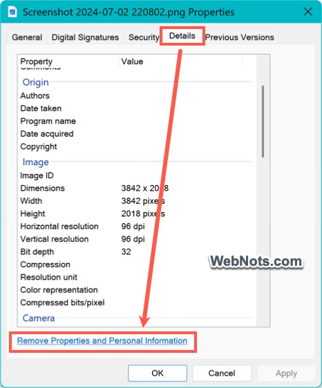 Remove Document Properties in Windows