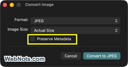 Remove Preserve Metadata