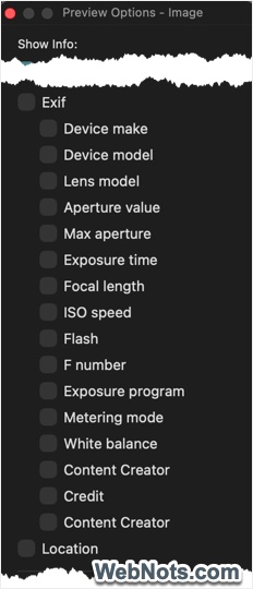 Show or Hide EXIF Data in macOS