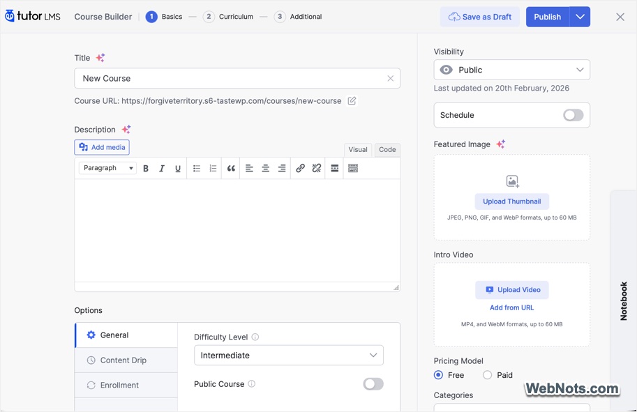 Tutor LMS Frontend Course Builder