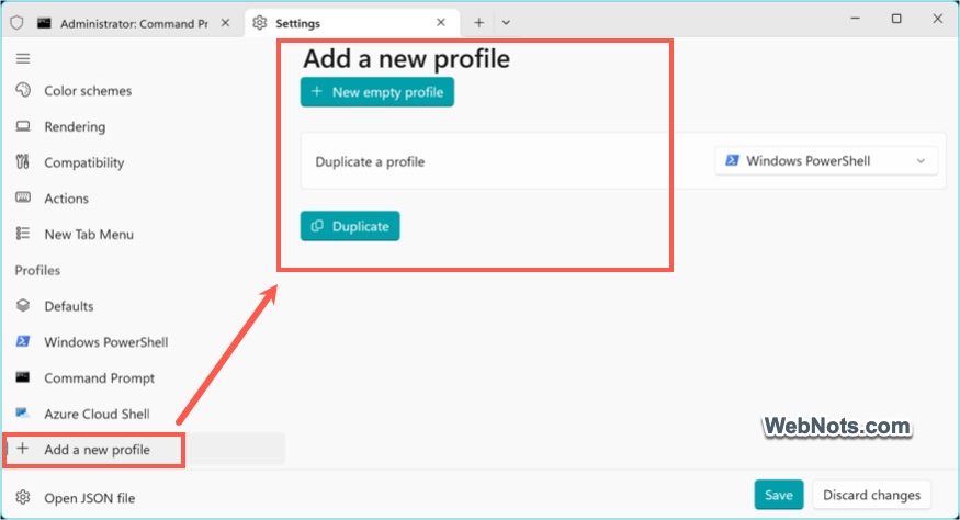 Create Empty or Duplicate Profile