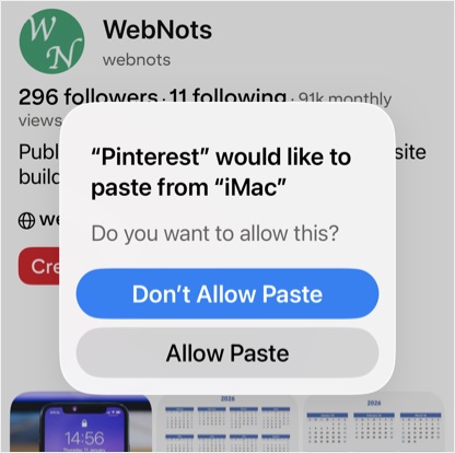 Pinterest Paste Permission