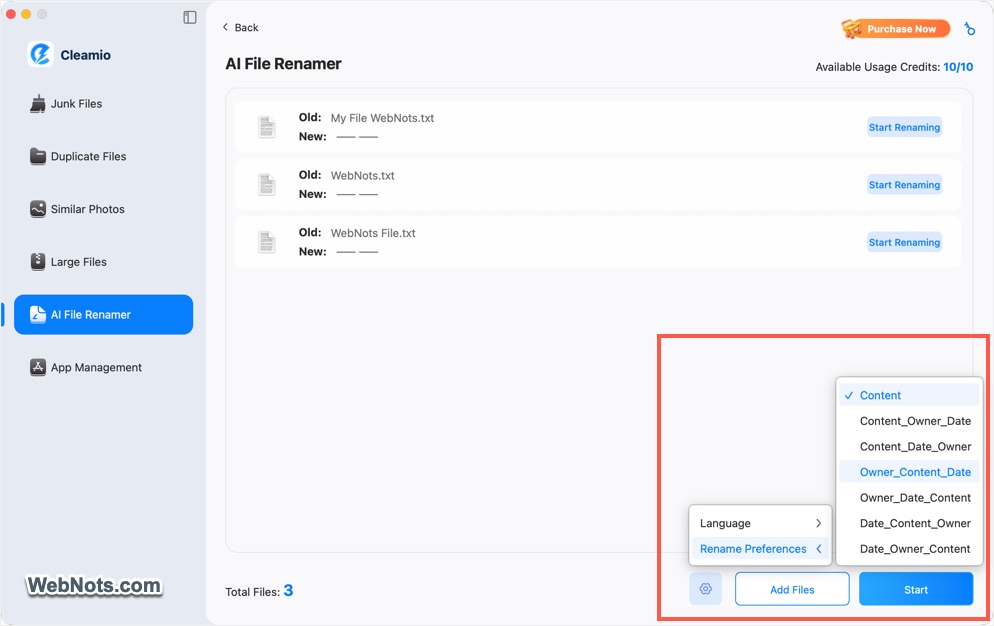 Select File Name Logic