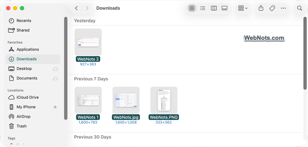 Select Multiple Files in Finder