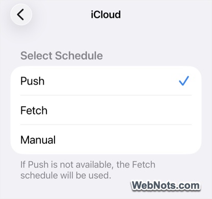 Select Schedule for Emails