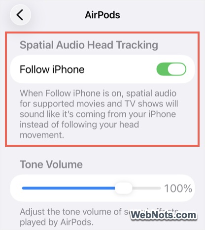 Spatial Audio Head Tracking
