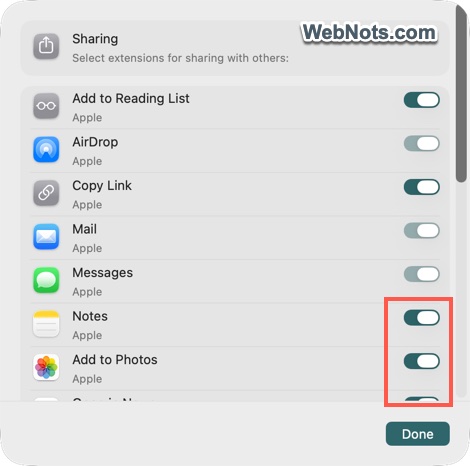 Turn Off a Sharing Extension