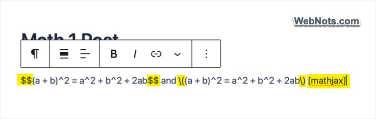 Alternate Syntaxes with Mathjax Loaded