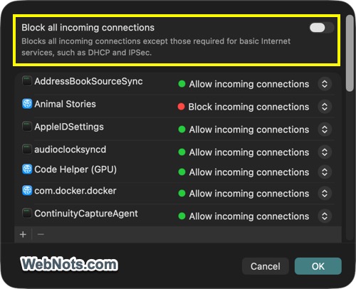 Check Incoming Connections for Firewall