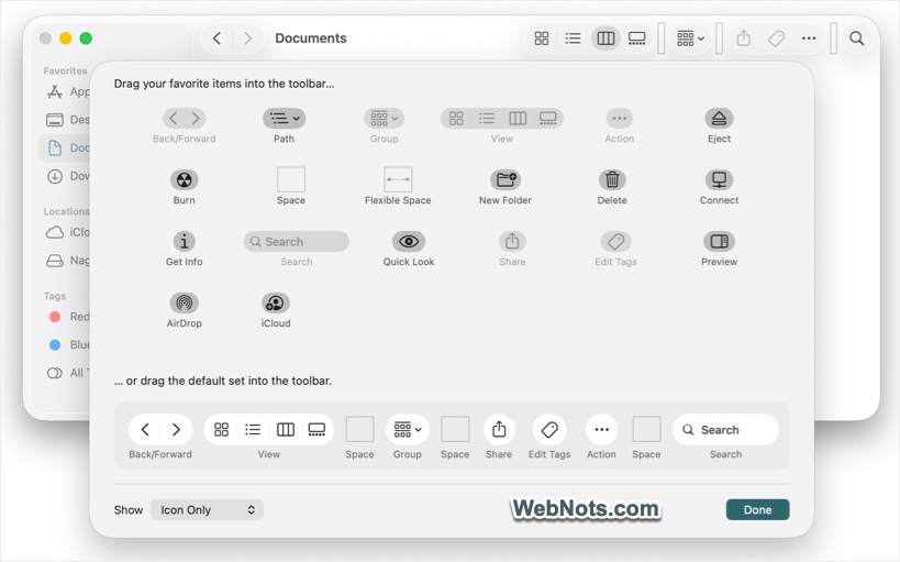 Customize Toolbar in Finder