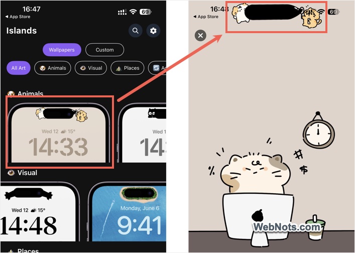 Decorate Dynamic Island Area on iPhone