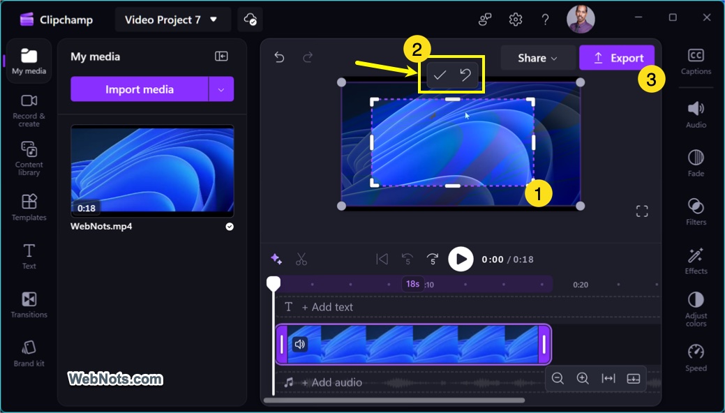 Drag to Crop and Accept