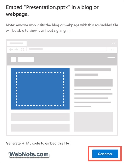 Generate Embed Code