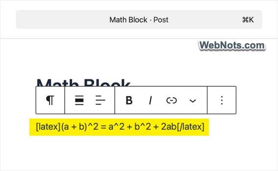 LaTeX Shortcode Method
