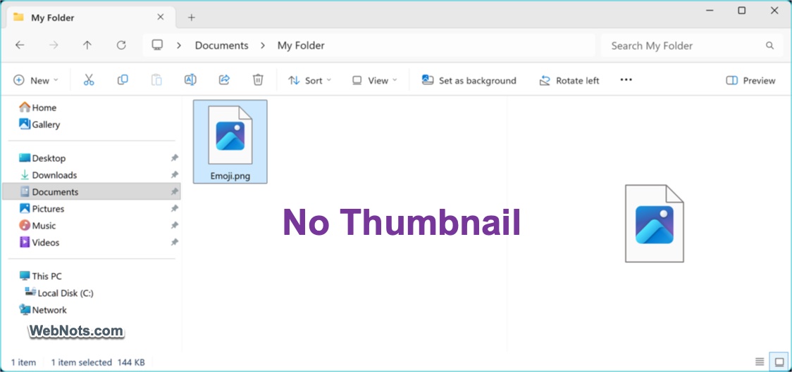 No Thumbnails Showing in File Explorer