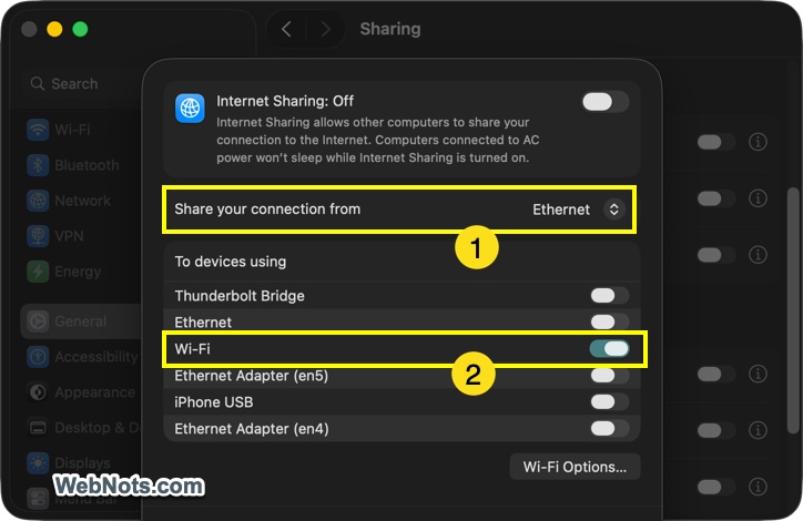 Select Connections for Sharing