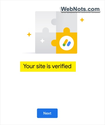 Site Successfully Verified