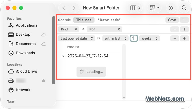 Smart Folder in Finder