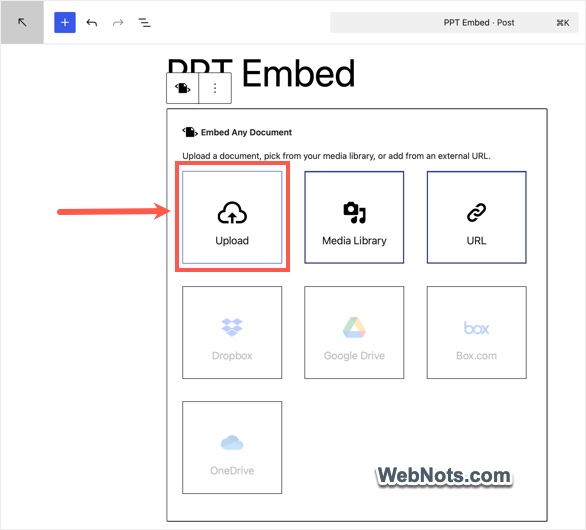 Upload Presentation Document