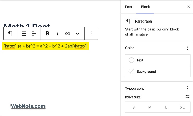 Using KaTeX Shortcode