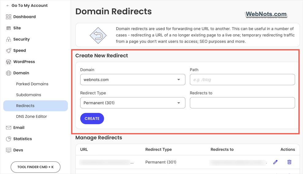 Add Domain Redirects in SiteGround Site Tools