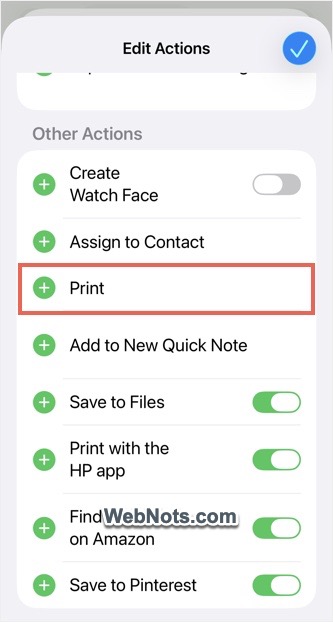 Add Print Actions to Favorites
