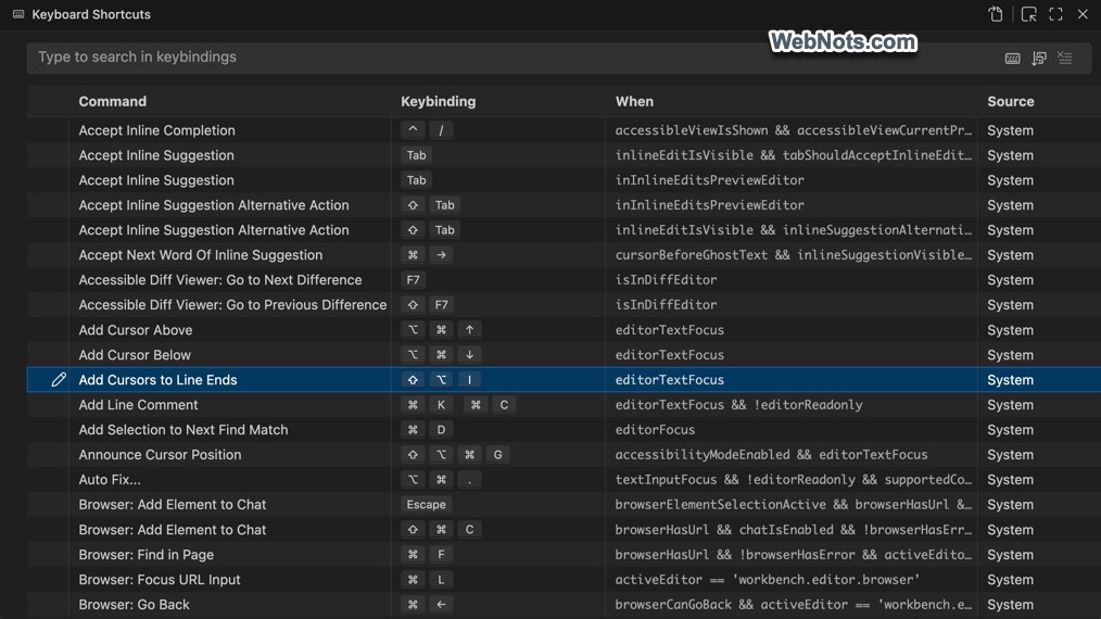 Change Keybindning in VS Code
