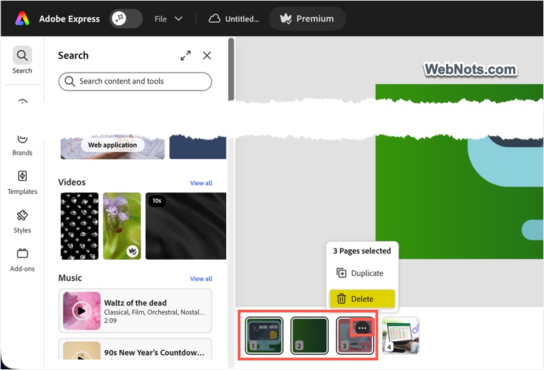 Delete Multiple Pages or Files