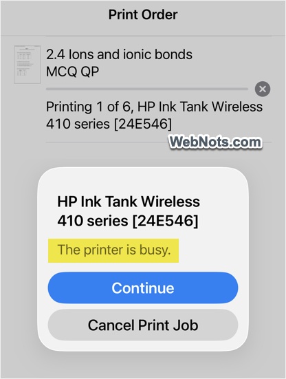 Printer Busy Error