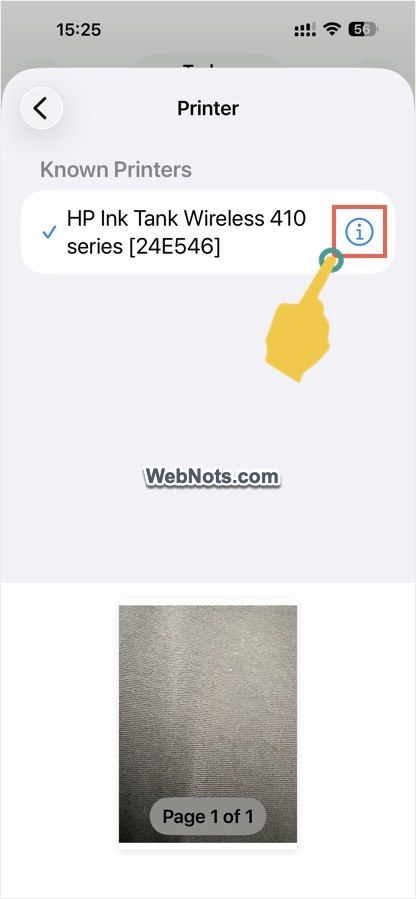 Printer Information Icon