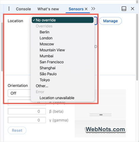 Select Location